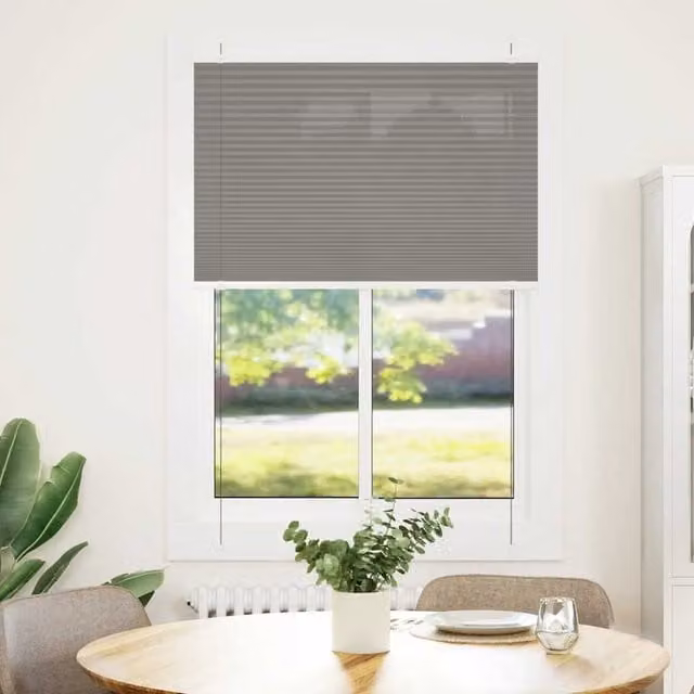Berkfield Home Single Pleat Polyester Blind in Anthracite and Black, W: 90 cm, H: 100 cm