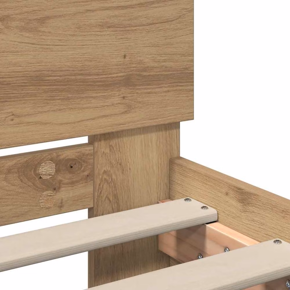 Berkfield Home Artisan Oak Bed Frame with Lift Up Base in Brown, W: 75 cm – 4