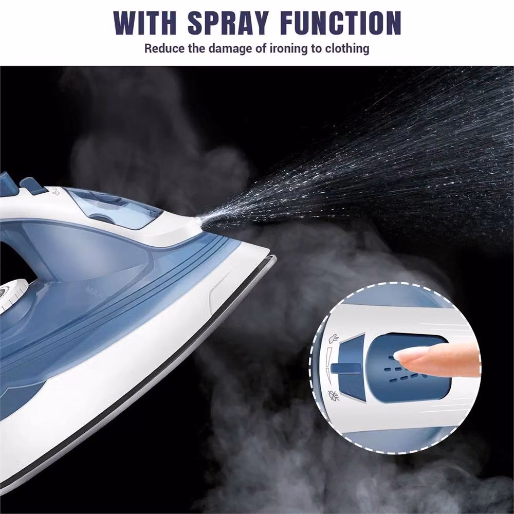 Nordara 2400W 5-Speed Steam Iron with Non-Stick Soleplate in Blue – 4