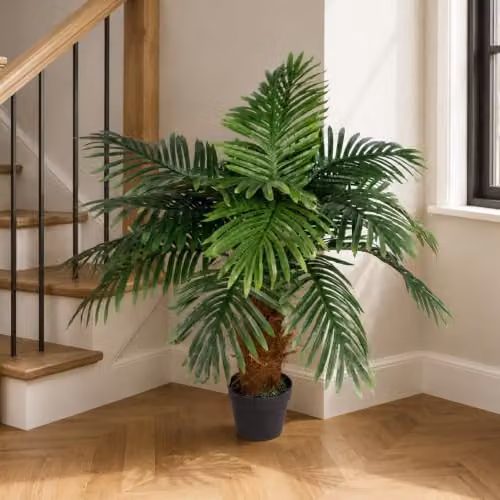 Leaf Design UK Large Artificial Princess Palm Tree in Green with Brown Trunk, Height: 100 cm – 3