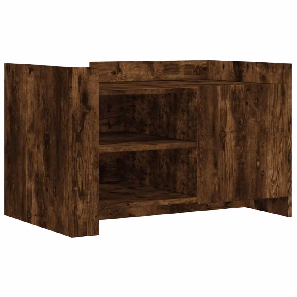 Berkfield Home Modern Rectangular Coffee Table in Smoked Oak Brown, W/D/H: 80 x 50 x 50 cm – 3
