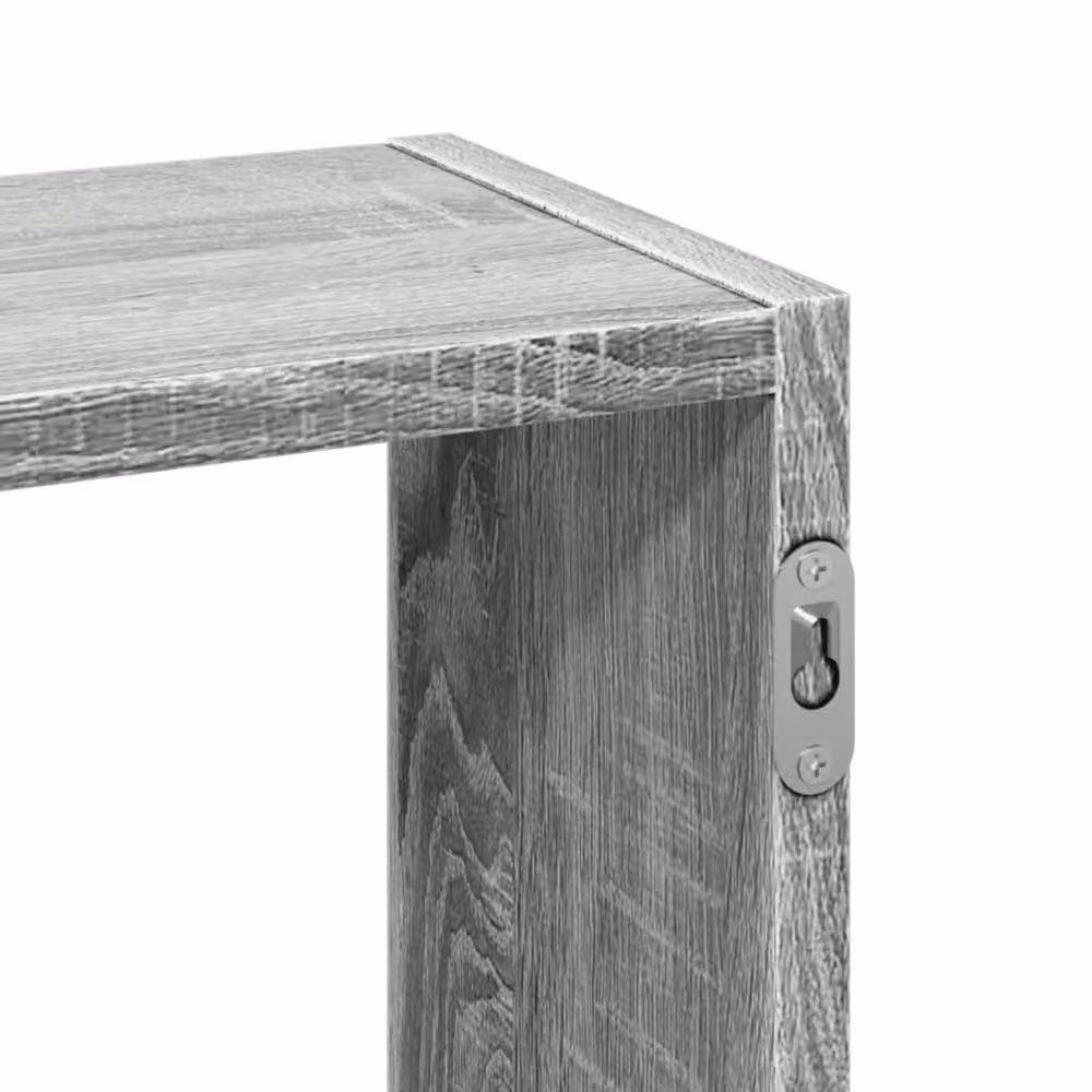 Berkfield Home Wall Mounted Shelf in Grey Sonoma, W: 159 cm, D: 18 cm, H: 66 cm – 4
