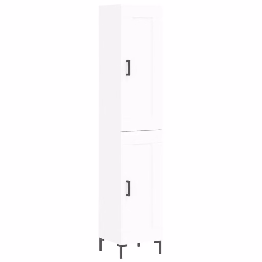Berkfield Home Modern White Highboard with Hinged Doors and Internal Shelves, W/D/H: 34.5 x 34.0 x 180.0 cm – 2