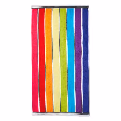 Allure Bath Fashions Rainbow Striped Cotton Beach Towel, Multicolour, W/H: 70 x 140 cm – 1
