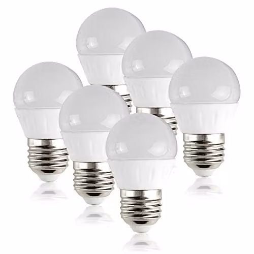 MiniSun Pack of 6 4W LED E27 Golfball Energy Saving Bulbs in Warm White – 1