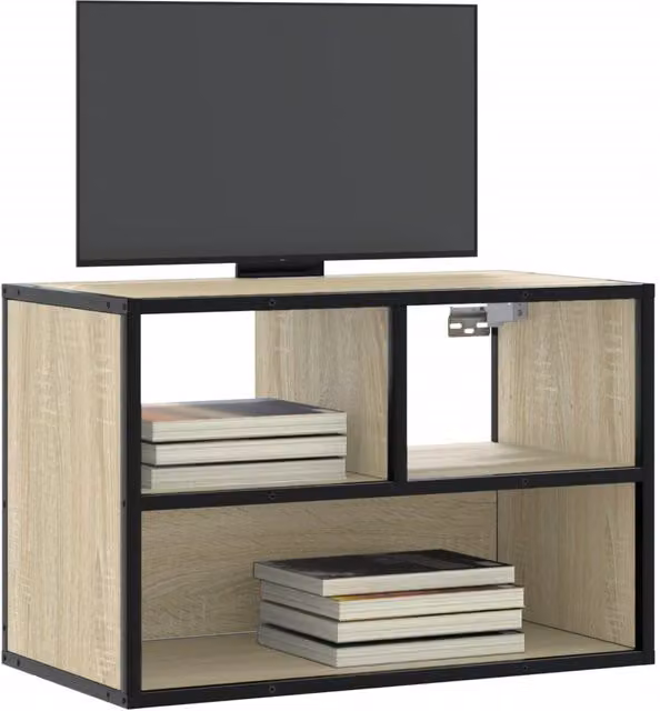 Berkfield Home Industrial TV Cabinet in Sonoma Oak and Brown, W/D/H: 60 x 31 x 39.5 cm