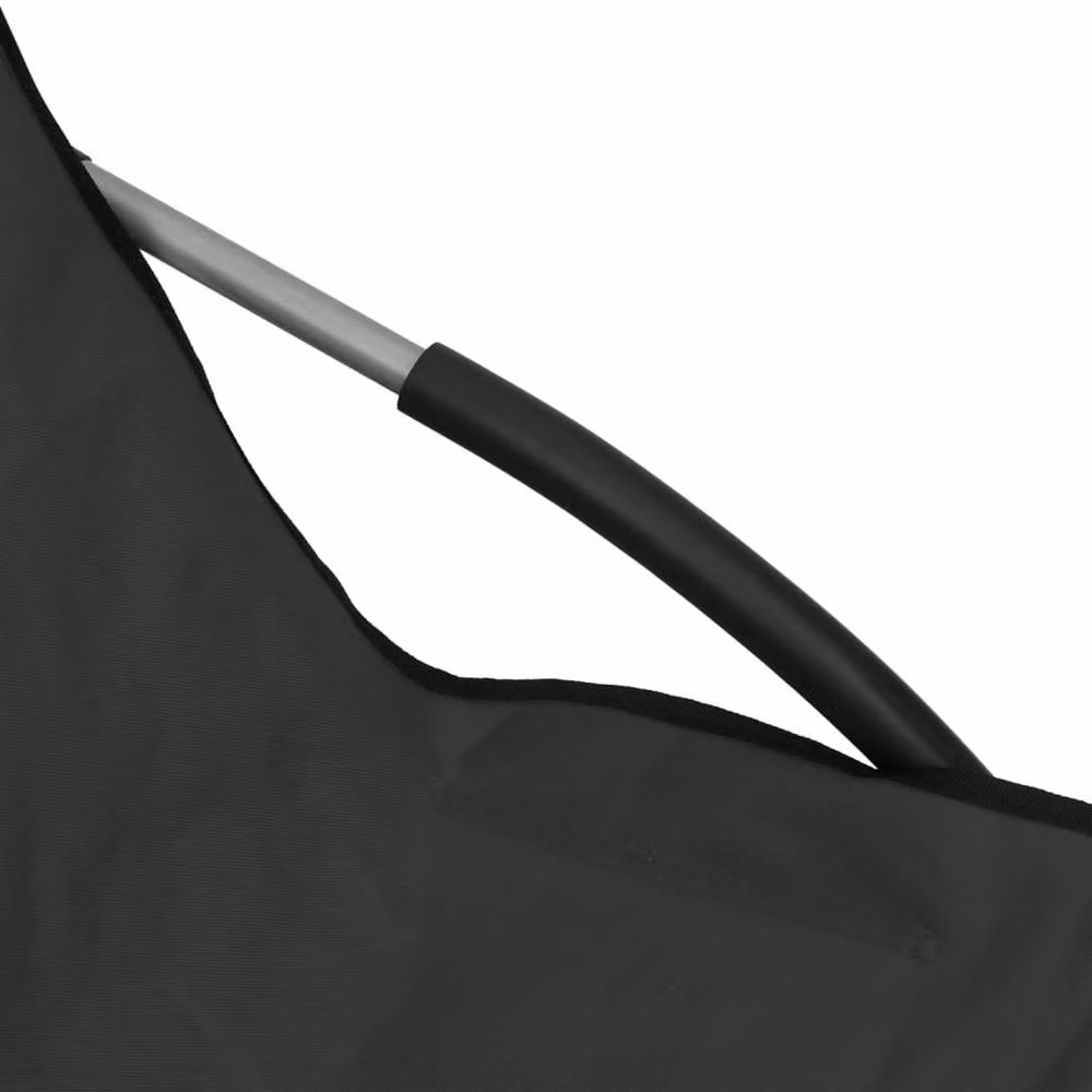 Berkfield Home Set of 2 Folding Beach Chairs in Black Fabric with Armrests – 7