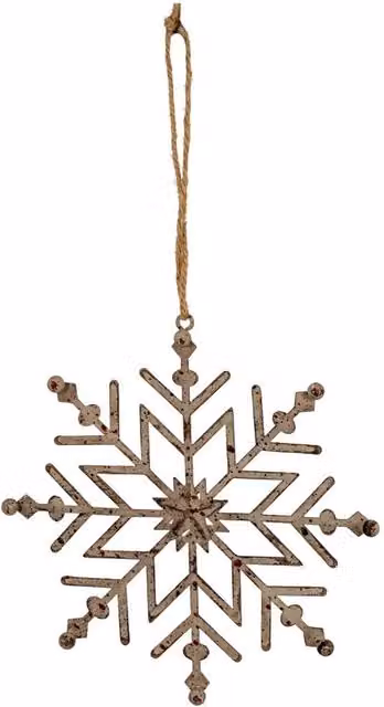 KDMD Rustic Hanging Snowflake Ornament in Brown