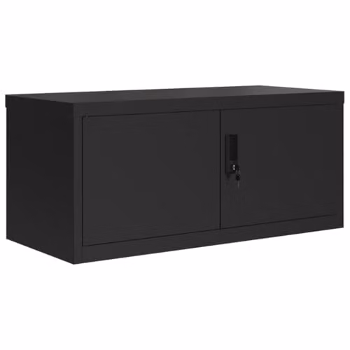 vidaXL Industrial Locking Metal File Cabinet in Black with Adjustable Shelves, H 145 cm x W 90 cm x D 40 cm – 2