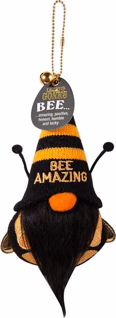 History & Heraldry BEE Pre-personalised Lucky Gonk Mascot Keyring in Black and Multicolour