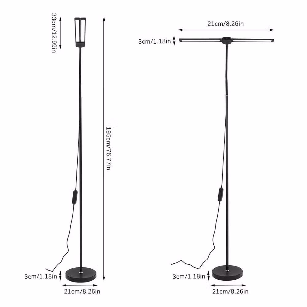 EONLION Modern LED Free Standing Floor Light in Black – 2