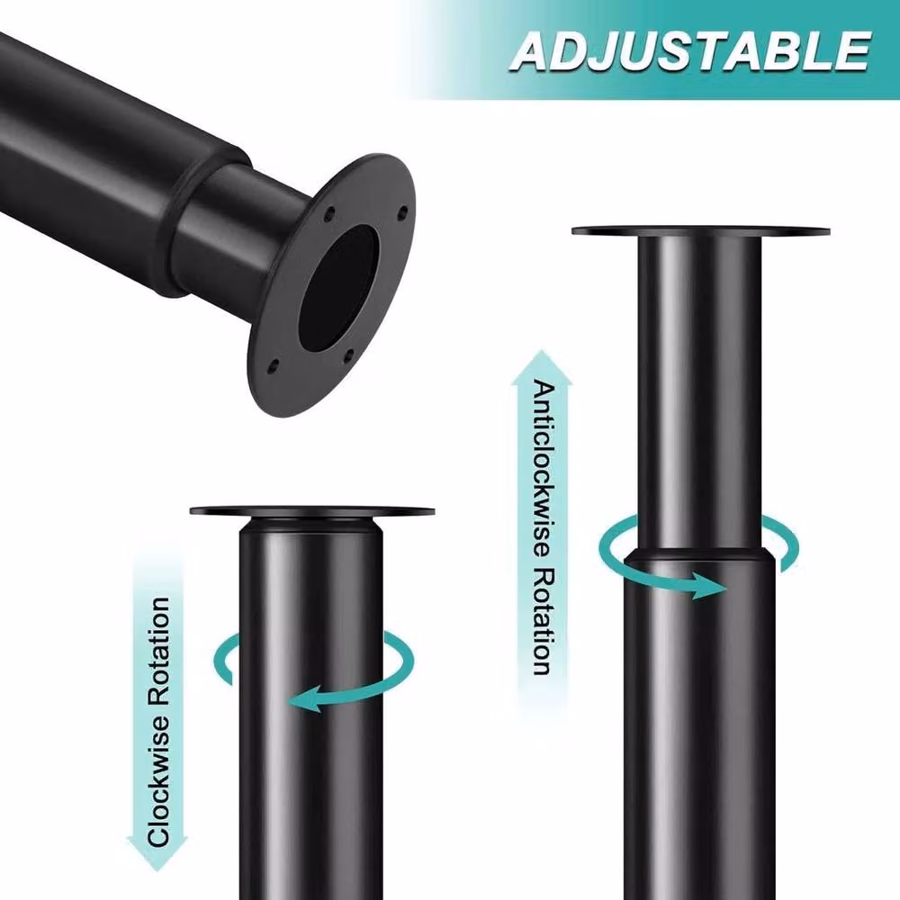 KORVIXA Black Kitchen Worktop Support Table Leg Set of 4 – 4