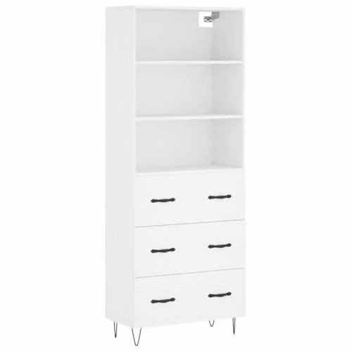 vidaXL Highboard in White, W/D/H: 69.5 x 34 x 180 cm