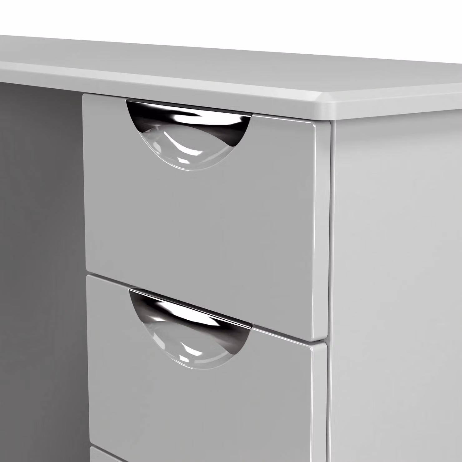 2 U Holborn 6 Drawer Kneehole Writing Desk in Mid Grey – 3