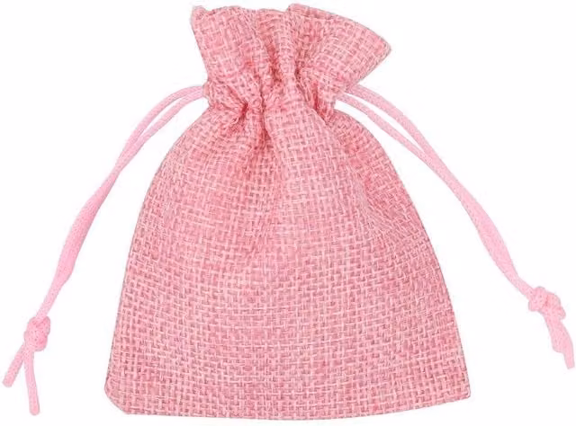 Neel Blue 10pcs Pink Burlap Drawstring Gift Bags, W: 7 cm x H: 9 cm