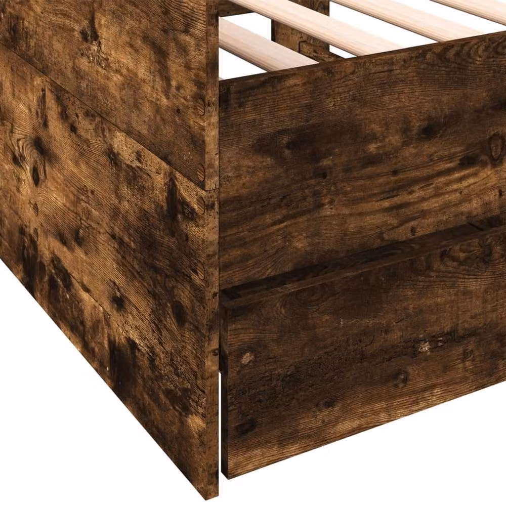 Berkfield Home Smoked Oak Daybed with Drawers in Brown, W/D/H: 90 x 190 cm – 4