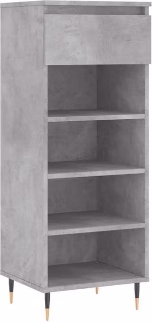 Berkfield Home Modern Shoe Cabinet in Concrete Grey, W/D/H: 40 x 36 x 105 cm – 1