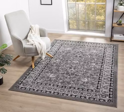 Desire Rugs Abstract Modern Grey Rectangular Area Rug, W: 160 cm, D: 230 cm