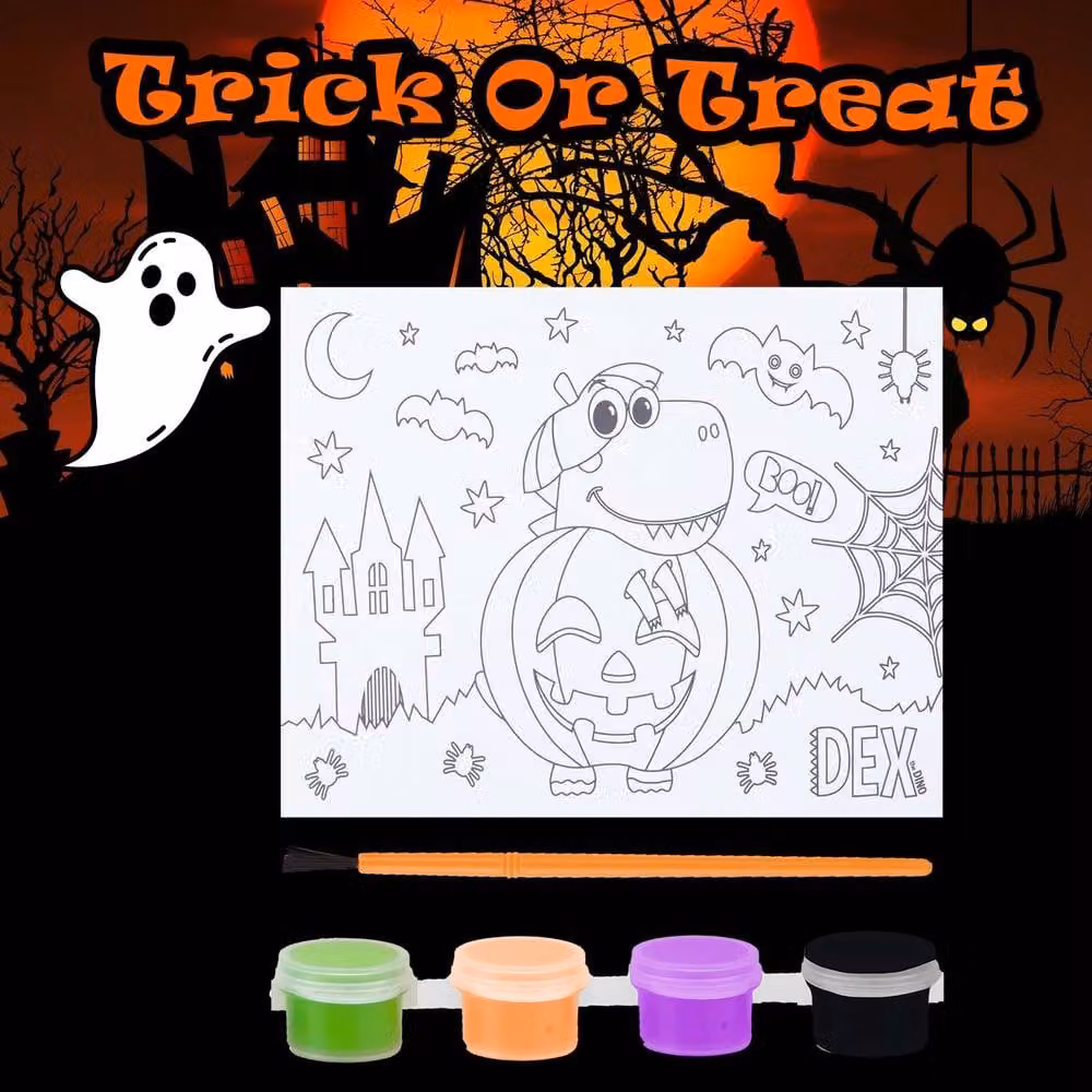 VFM e-Store Halloween Paint Your Own Canvas Board 3 Pack, Multicolour, W: 25 cm, H: 20 cm – 3