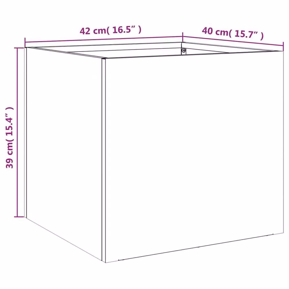 Berkfield Home Steel Planters, 2 Pieces, Anthracite, W: 42 cm, D: 40 cm, H: 39 cm – 5
