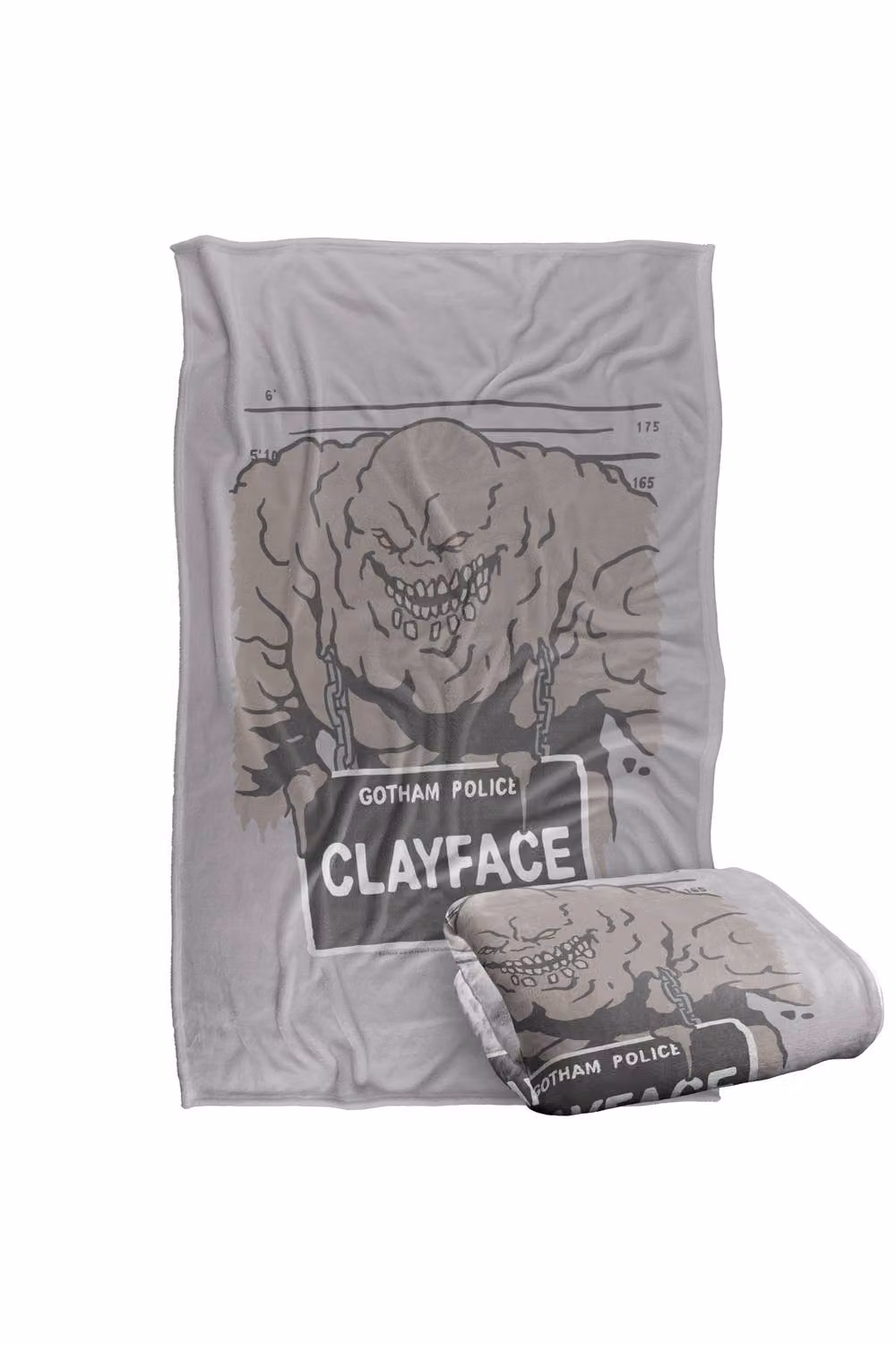 Warner Bros. Batman The Clayface Mugshot Super Soft Silky Touch Throw Blanket, Large, Grey and Multicolour – 2