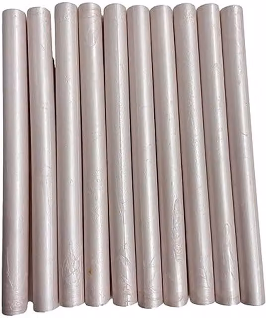 Syntego Pack of 10 White Champagne Pearl Hot Melt Wax Sticks