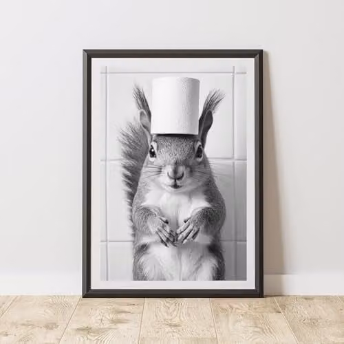 60 Second Makeover Squirrel Toilet Roll Animal Print Paper Poster, A3