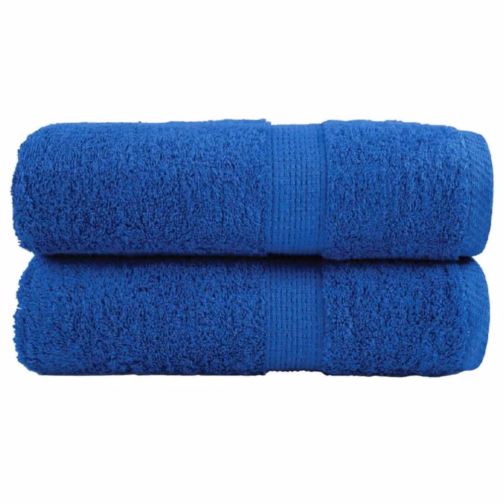 Berkfield Home SOLUND Premium Cotton Terry Guest Towels, Blue, 2 Pack, W: 30 cm, H: 50 cm, 600gsm – 2