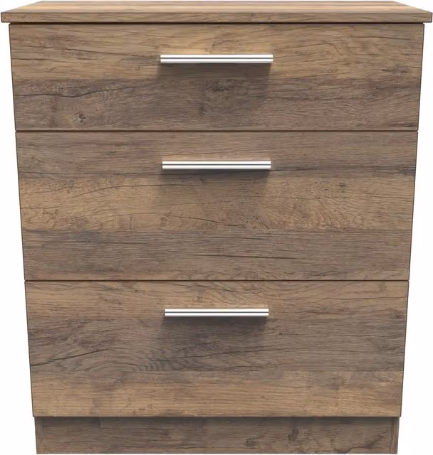 Ready Assembled 2 U Trent 3 Drawer Deep Chest in Dark Brown