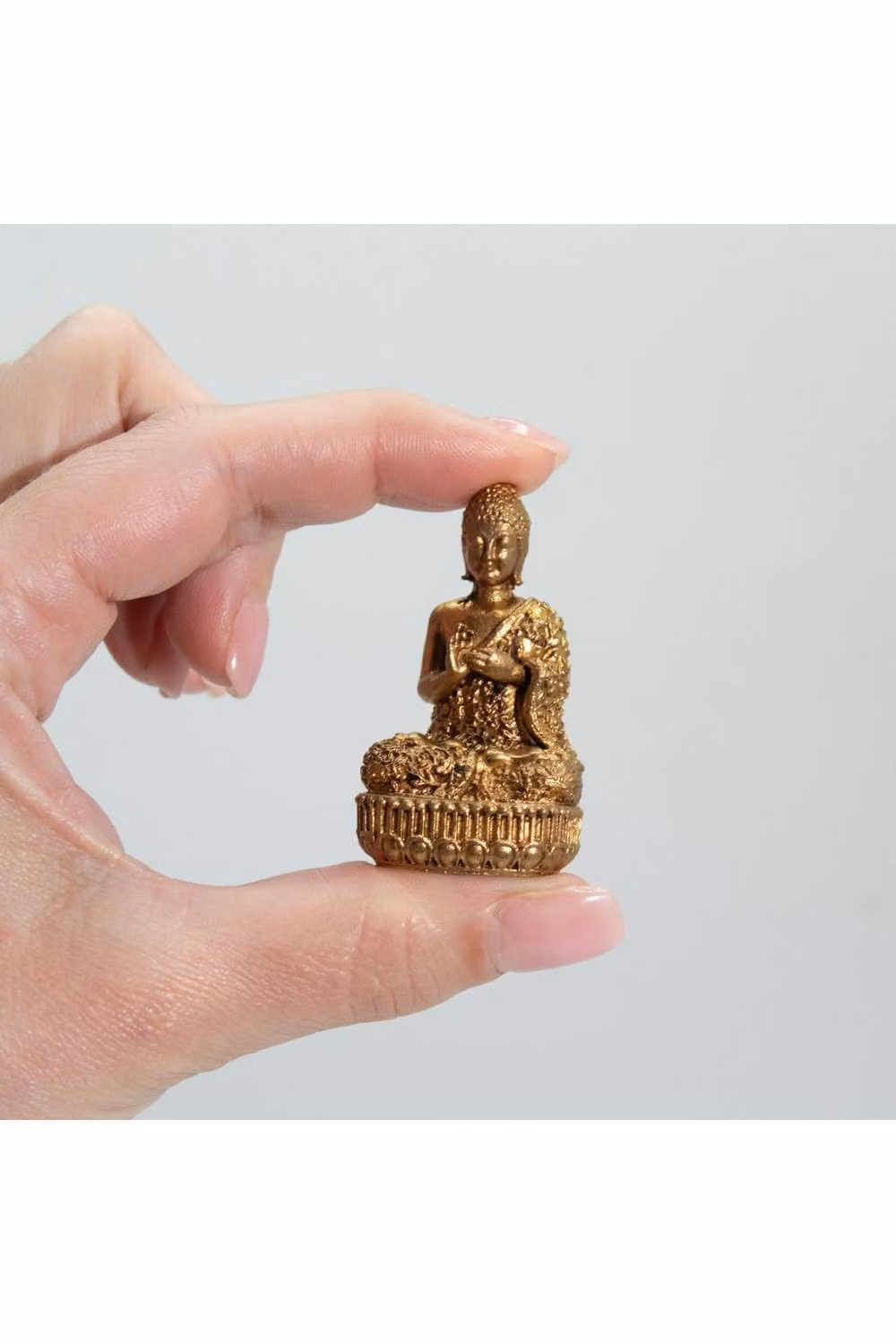 KDMD Brass Buddha Miniature Statue in Aged Gold Finish – 2