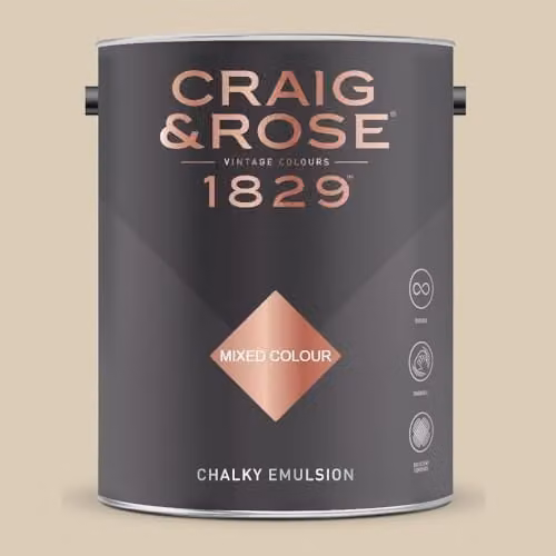 Craig & Rose 1829 Paint Stop Chalky Emulsion in Hemp Beige, 5 l