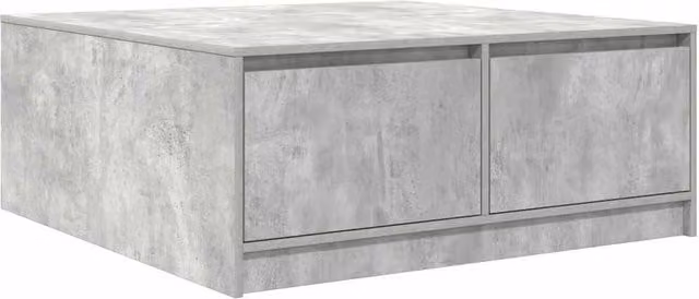 Berkfield Home Coffee Table with Drawers in Concrete Grey W/D/H: 100 x 100 x 40 cm