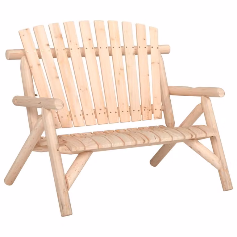 Berkfield Home Beautiful 3 Piece Garden Lounge Set in Natural Solid Spruce Wood with Beige Cushions