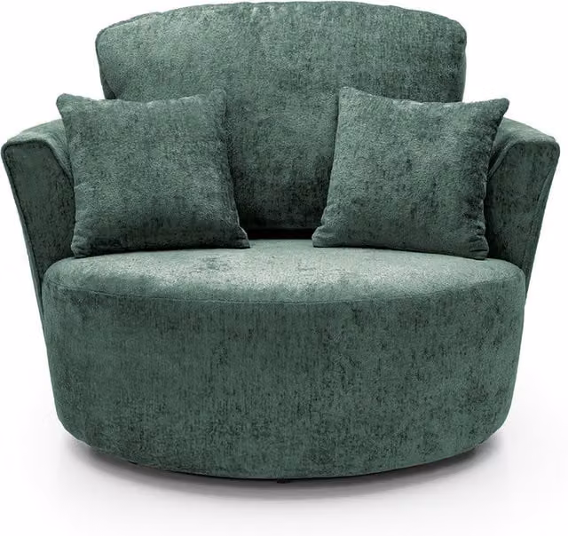 Abakus Direct Modern Tub Swivel Chair with Armrests in Green