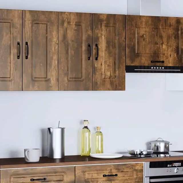 Berkfield Home Kalmar Kitchen Wall Cabinet in Smoked Oak Brown, W/D/H: 60.0 x 31.0 x 60.0 cm – 1