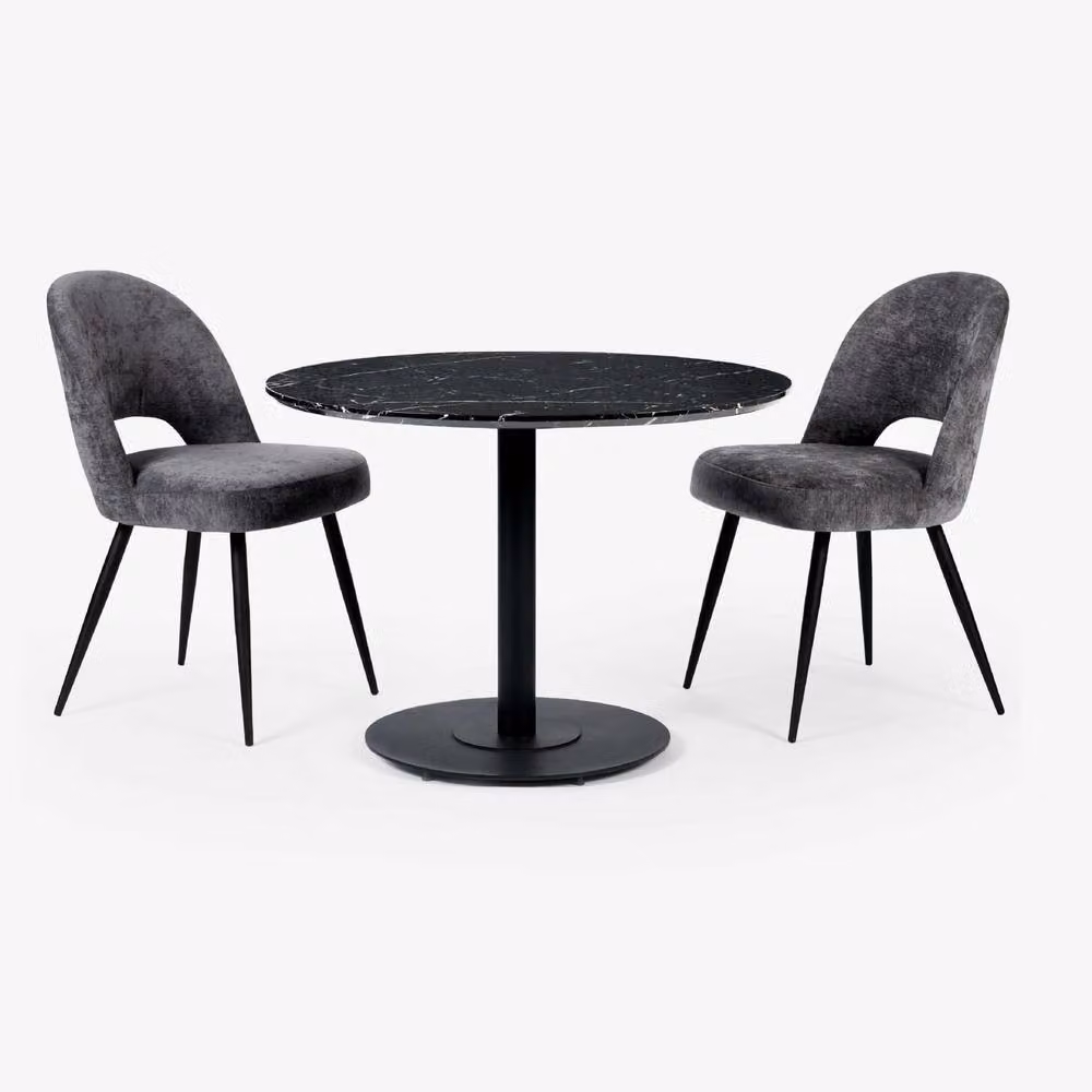 Cheshire Premium Lucerne Round Dining Table, Black, Diameter: 80 cm, Height: 76 cm – 5