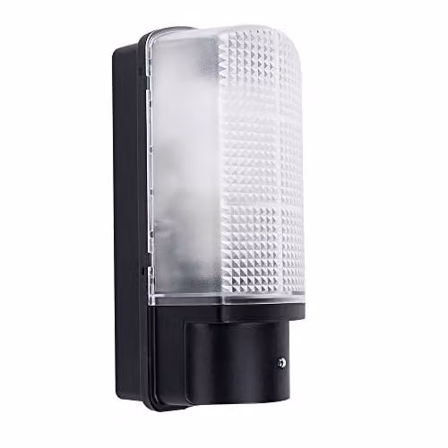 MiniSun Modern Heavy Duty Dusk to Dawn Security Wall Light in Black with 10W Cool White LED Bulb