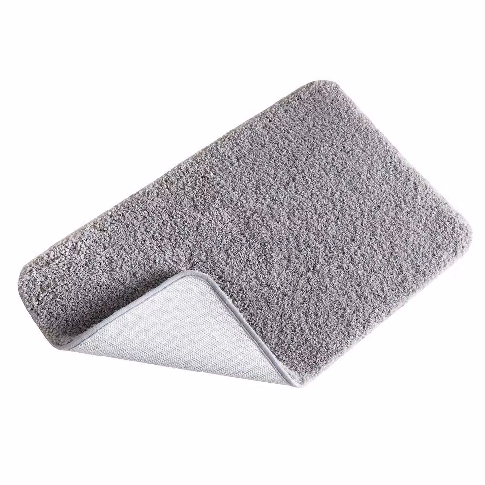 Clarsen Luxury Grey Rectangular Bath Mat with Non-Slip Natural Rubber Backing, W: 80 cm, D: 50 cm, H: 2.5 cm – 2