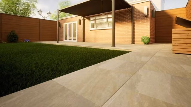 PBSL Group Plain Grey Porcelain Paving Field Tiles, Pack of 2, W: 60 cm, D: 60 cm, H: 2 cm