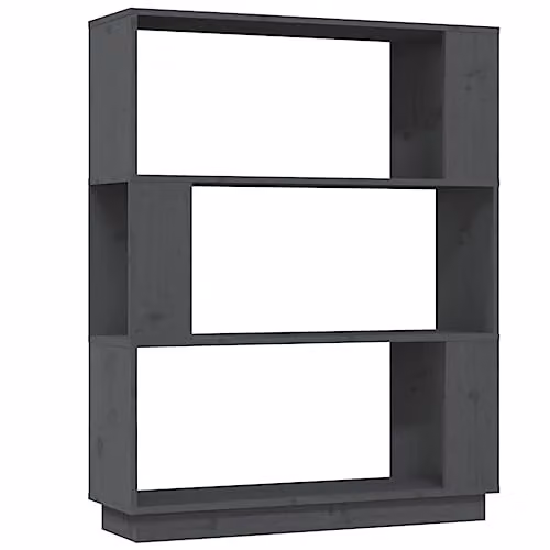vidaXL Book Cabinet and Room Divider in Grey Solid Pinewood with Rustic Design