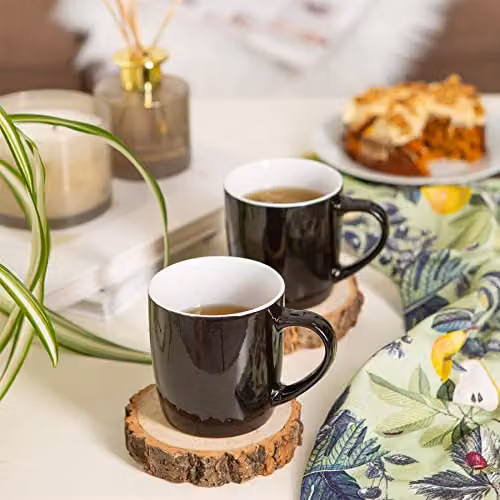 Argon Tableware Black Stoneware Coffee Mugs, 350ml, Pack of 4 – 4