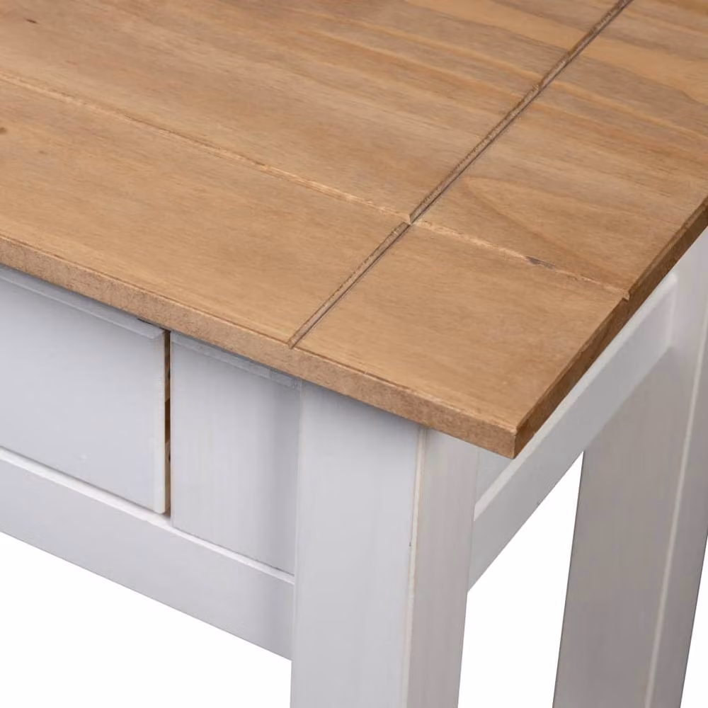 Berkfield Home Panam Decorative Console Table in White Solid Pine Wood, W/D/H: 110 x 40 x 72 cm – 2