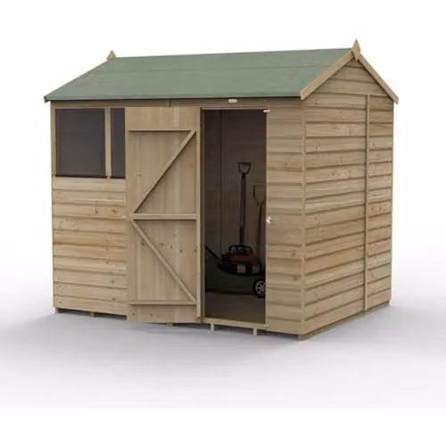 Forest Garden Rustic Wooden Gable Shed in Brown or Green – 1