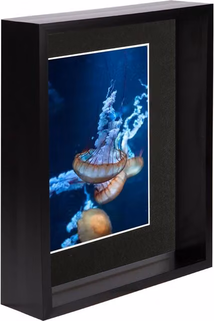 Nicola Spring Black 3D Deep Box Photo Frame with 5 x 7 inch Mount, W/H: 20.32 x 25.4 cm