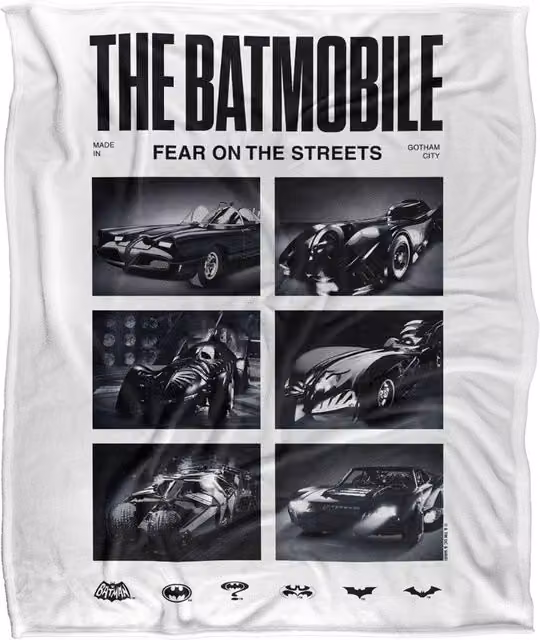 Warner Bros. Batman Batmobiles Live Shots Super Soft Silky Touch Fleece Throw Blanket, Multicolour, W: 91.44 cm x D: 147 cm – 4