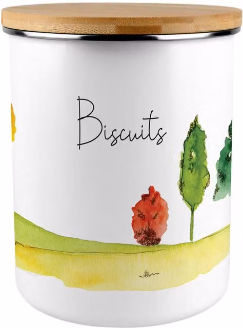 Purely Home English Landscapes Extra Large Enamel Biscuit Tin, Multicoloured