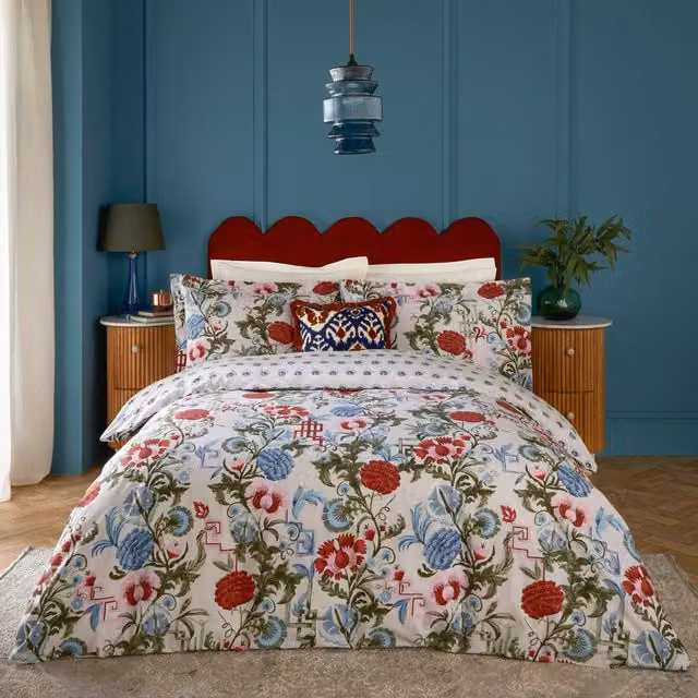 Make It A Home Ishana Floral Reversible Cotton Duvet Cover Set, Multicolour, W/D/H: 90 x 200 cm