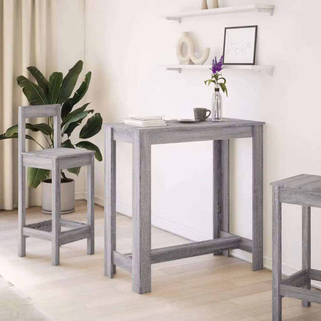 Berkfield Home Bar Table in Grey Sonoma, W/D/H: 102 x 50 x 103.5 cm – 2