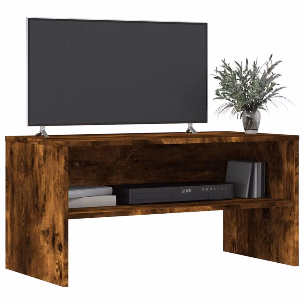 Berkfield Home Smoked Oak TV Cabinet in Brown, W/D/H: 80 x 40 x 40 cm – 3