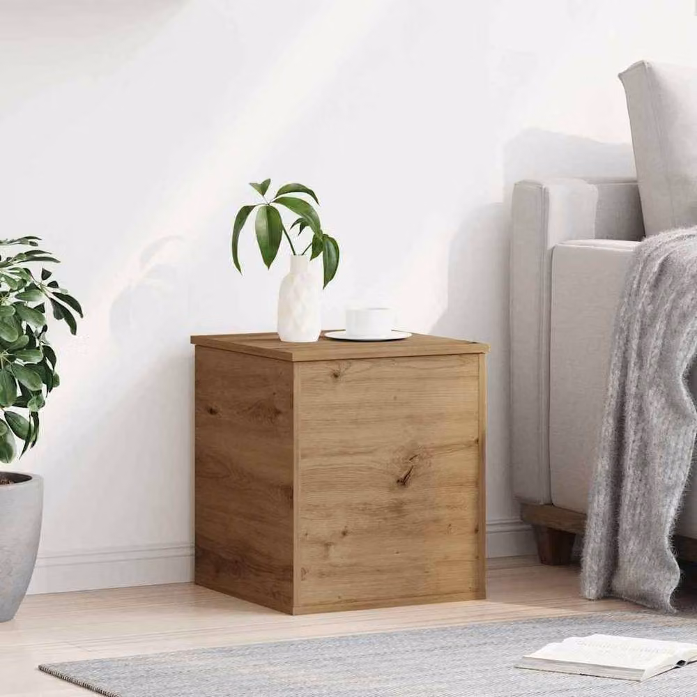Berkfield Home Artisan Oak Storage Box in Brown, W: 40 cm, D: 42 cm, H: 46 cm – 2